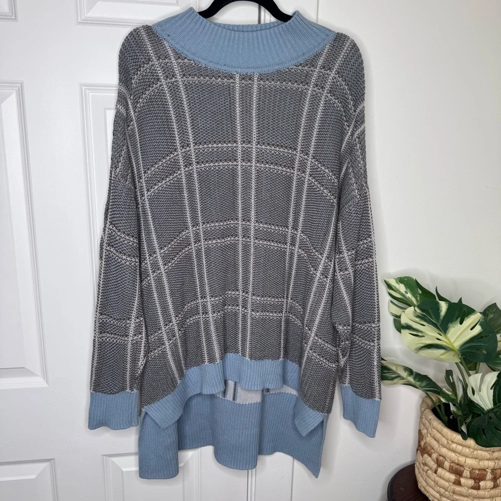 Able Jana Patterned Plaid Turtleneck Sweater 1X - Picture 3 of 7